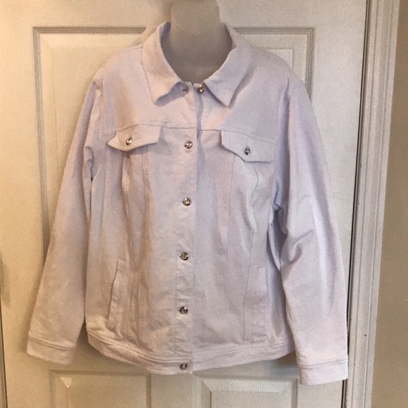 Quaker Factory 1x French Terry white “jean” jacket - Picture 2 of 7